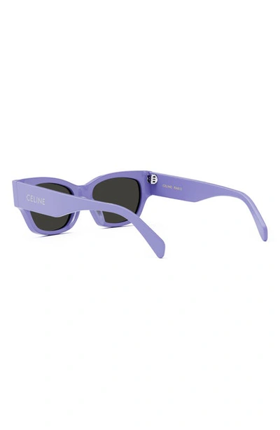 Shop Celine Monochroms 54mm Cat Eye Sunglasses In Shiny Lilac / Smoke