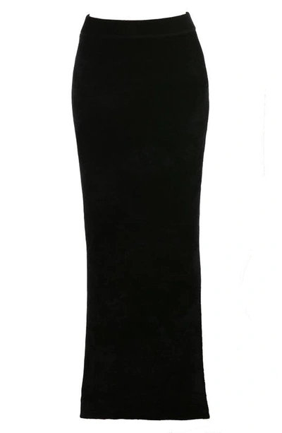 House Of Cb Chenille Maxi Skirt In Black