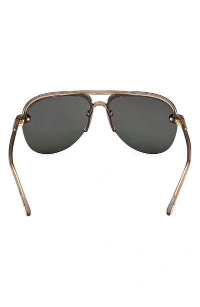 Shop Tom Ford Terry 62mm Oversize Aviator Sunglasses In Transparent Champagne/ Green