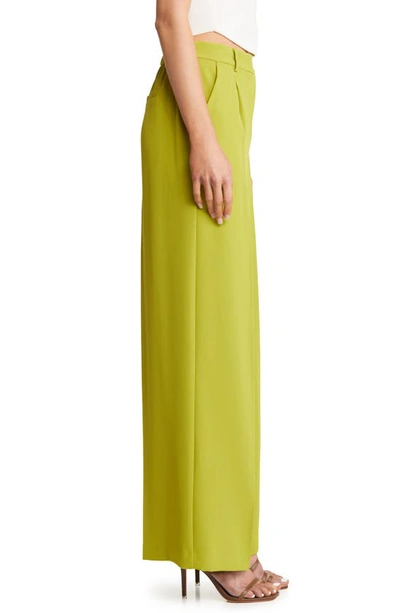 Open Edit Wide Legs Work Pants In Olive Seed