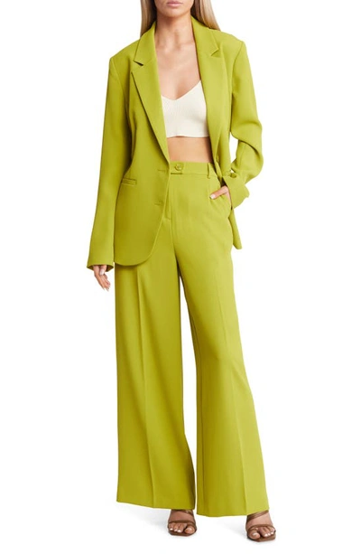 Open Edit Wide Legs Work Pants In Olive Seed