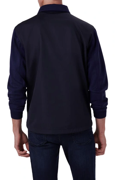 Shop Bugatchi Knit Snap-up Shirt Jacket In Navy