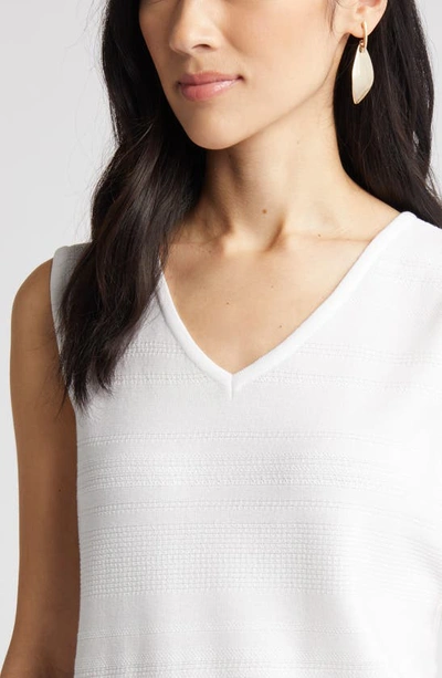 Shop Ming Wang Textured V-neck Knit Tank In White