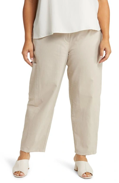 Eileen Fisher Ankle Lantern Cargo Pants In Wheat