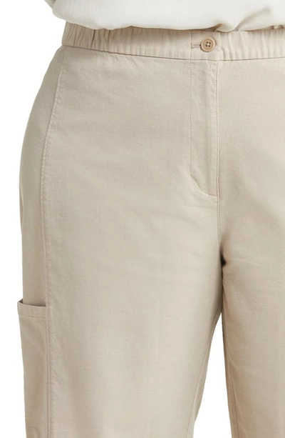 Eileen Fisher Ankle Lantern Cargo Pants In Wheat