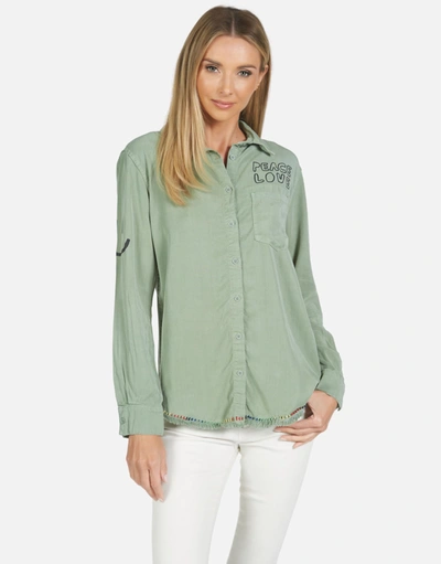 Lauren Moshi Sloane Cool Skull In Pine Green