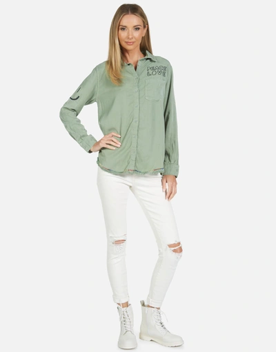 Lauren Moshi Sloane Cool Skull In Pine Green