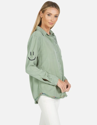 Lauren Moshi Sloane Cool Skull In Pine Green