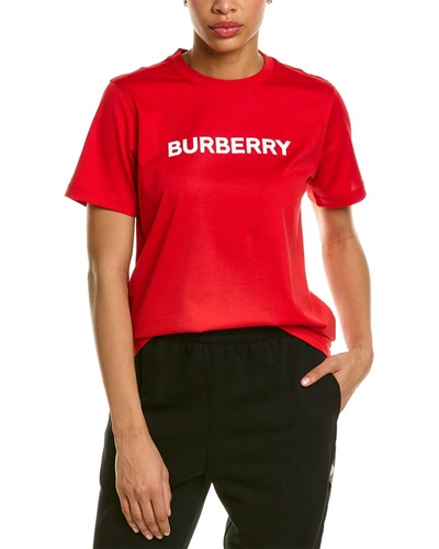 Burberry Women's Margot Logo Cotton T-shirt In Red | ModeSens