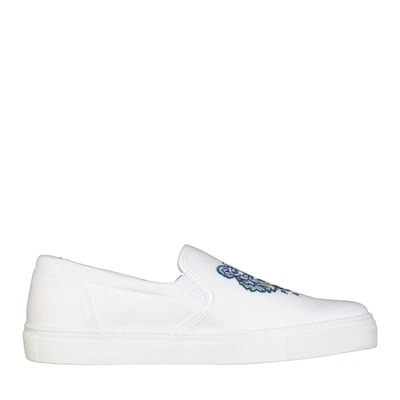 Shop Kenzo Icon Tiger Slip-on Men's Sneakers In White