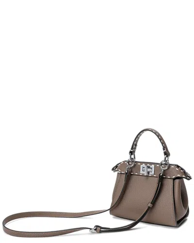 Shop Tiffany & Fred Leather Satchel Shoulder Bag In Brown