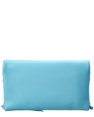 Shop Chloé Mony Leather Clutch In Blue