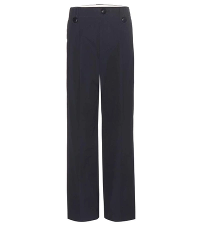 Marc Jacobs Straight-leg Cotton Trousers In Blue