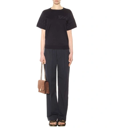 Shop Marc Jacobs Straight-leg Cotton Trousers In Blue
