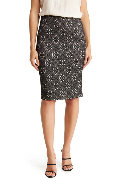 Shop Renee C Geo Print Pencil Skirt In Black