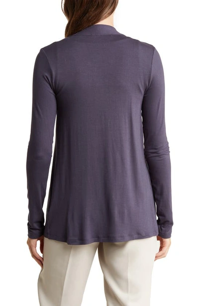 Renee C Jersey Cardigan In Dark Cement