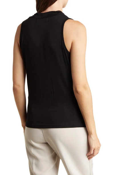 Renee C Sleeveless Cowl Neck Top In Black