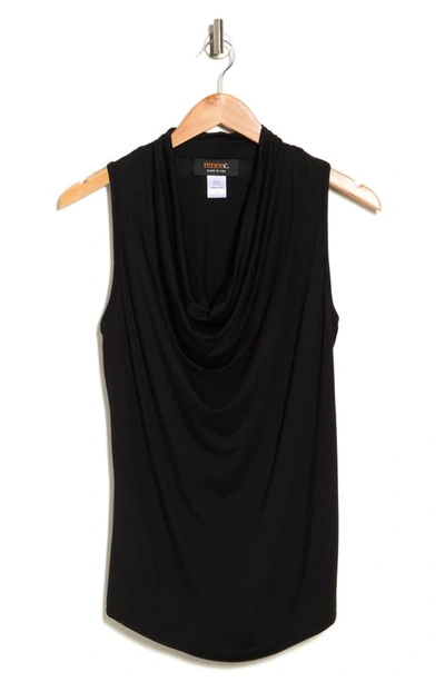 Renee C Sleeveless Cowl Neck Top In Black