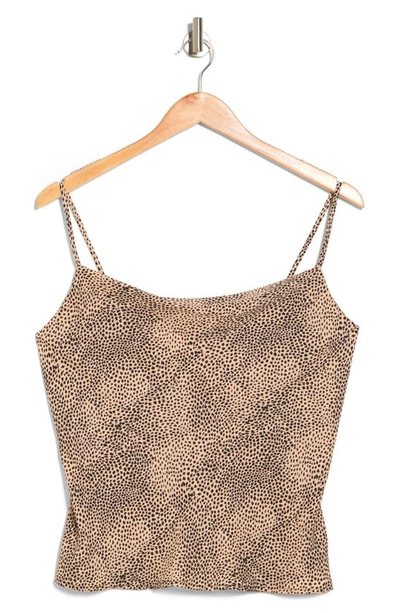 Shop Renee C Ditsy Leopard Print Camisole In Taupe