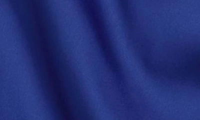 Renee C Ruched One-shoulder Satin Blouse In Royal Blue