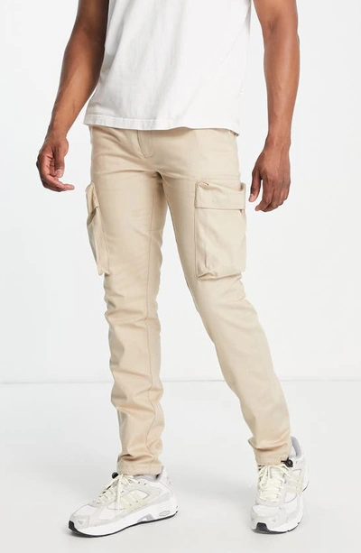 Shop Topman Skinny Cargo Joggers In Stone