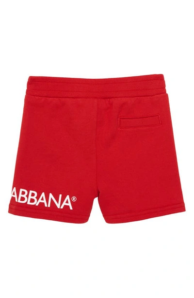 Shop Dolce & Gabbana Logo Sweat Shorts In Nail Red