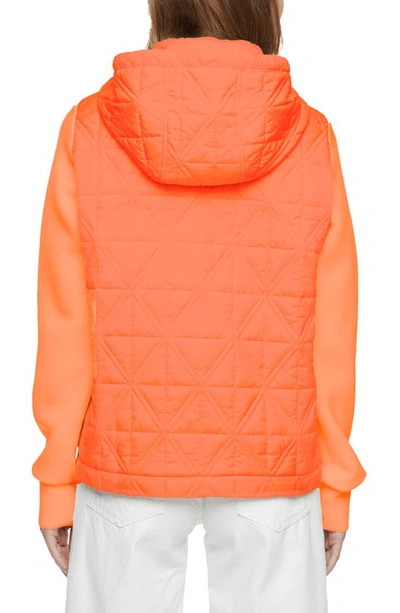 Shop Bernardo Mixed Media Quilted Jacket In Spicy Orange