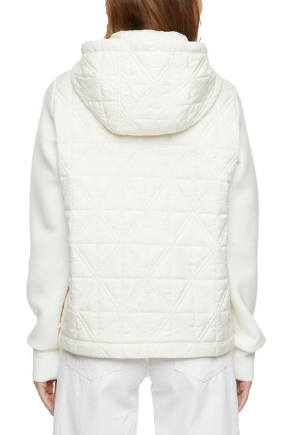 Shop Bernardo Mixed Media Quilted Jacket In Warm White
