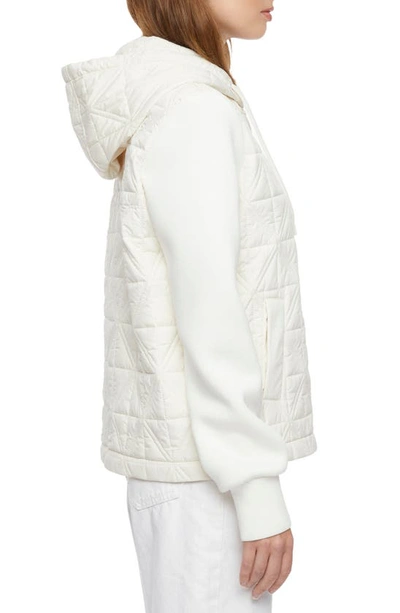 Shop Bernardo Mixed Media Quilted Jacket In Warm White