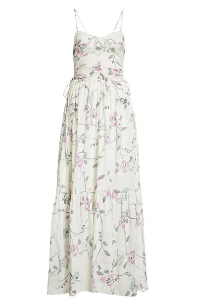 Isabel Marant Étoile Giana Ruched Tiered Floral-print Cotton-voile Maxi ...
