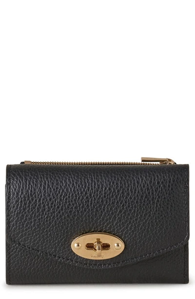 Shop Mulberry Darley Folded Leather Wallet In Black