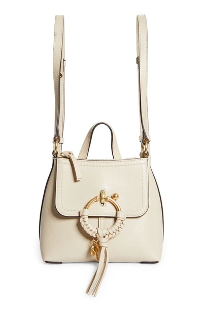 Shop See By Chloé Joan Leather Backpack In Cement Beige