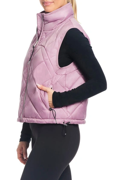 Shop Sanctuary Quilted Water Resistant Crop Vest In Dusty Rose