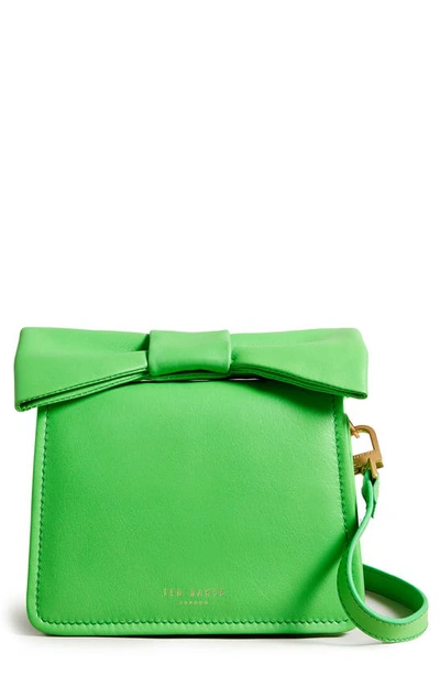 Shop Ted Baker Mini Niasina Knot Bow Crossbody Bag In Green