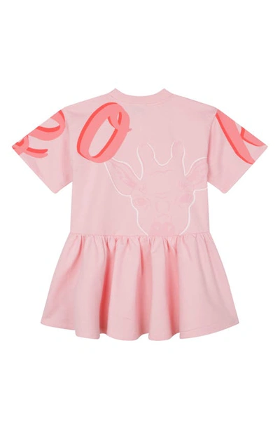 Shop Kenzo Kids' Cotton Graphic Dress In 46g-pink