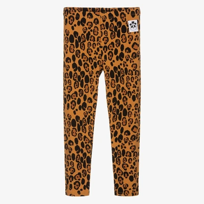Shop Mini Rodini Girls Brown Leopard Print Leggings