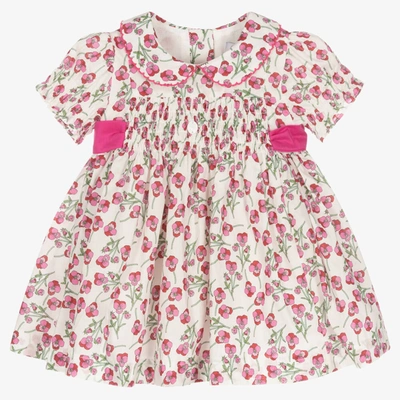Shop Patachou Baby Girls Pink Cotton Liberty Dress