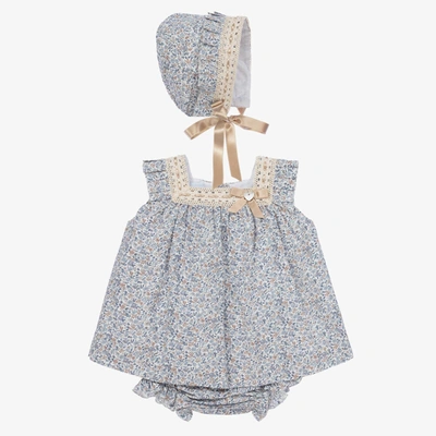 Shop Artesania Granlei Baby Girls Blue Floral Dress Set