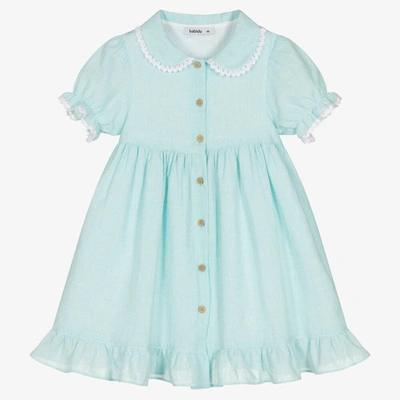 Shop Babidu Girls Blue Gingham Cotton Dress