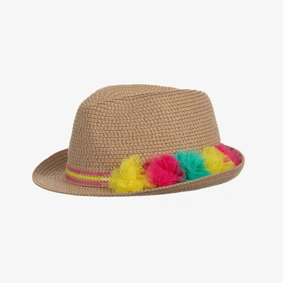 Shop Billieblush Girls Beige Straw Trilby Hat