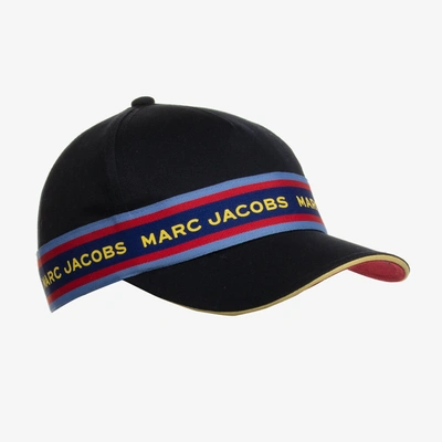 Shop Marc Jacobs Boys Blue Cotton Twill Logo Tape Cap