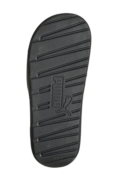 Puma Cool Cat 2.0 Lux Slide Sandal In  Black-silver-fair Aqua