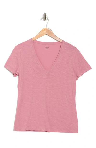 Shop Madewell V-neck Short Sleeve T-shirt In Weathered Berry