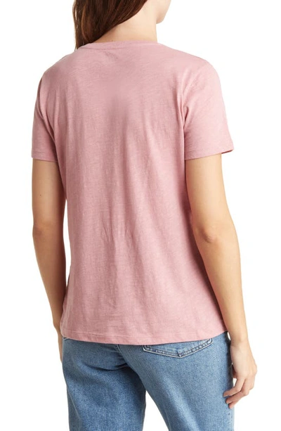 Shop Madewell V-neck Short Sleeve T-shirt In Weathered Berry