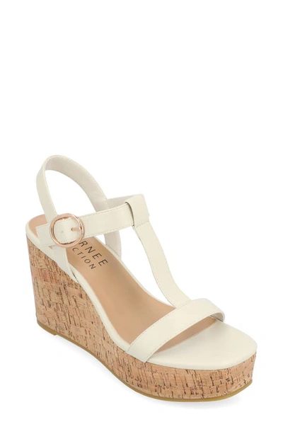 JOURNEE COLLECTION JOURNEE COLLECTION MATILDAA TRU COMFORT T-STRAP PLATFORM WEDGE SANDAL 