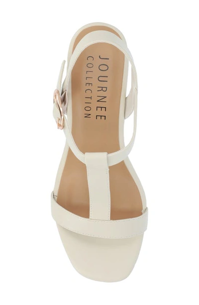 Journee Collection Matildaa Tru Comfort T-strap Platform Wedge Sandal In Bone