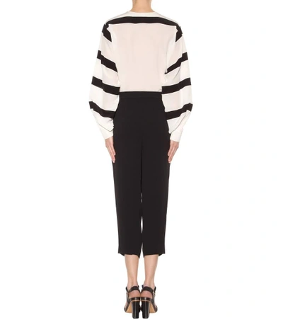 Shop Chloé Crêpe Trousers In Black