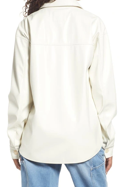 Shop Thread & Supply Faux Leather Shirt Jacket In Cream