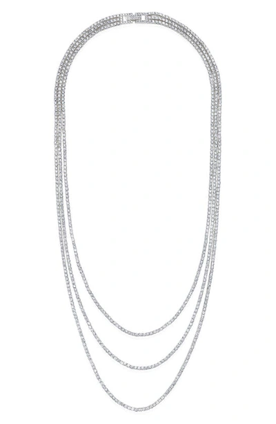 Crislu Triple Layer Tennis Bracelet In Platinum