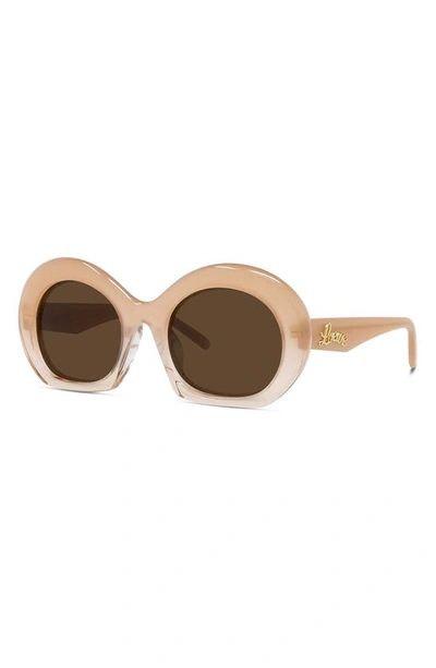 Shop Loewe Curvy 55mm Gradient Round Sunglasses In Shiny Pink / Brown